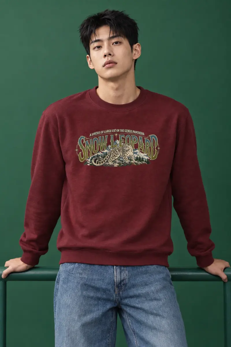 "Snow Leopard Study" Heavy Blend Unisex Crewneck Sweatshirt