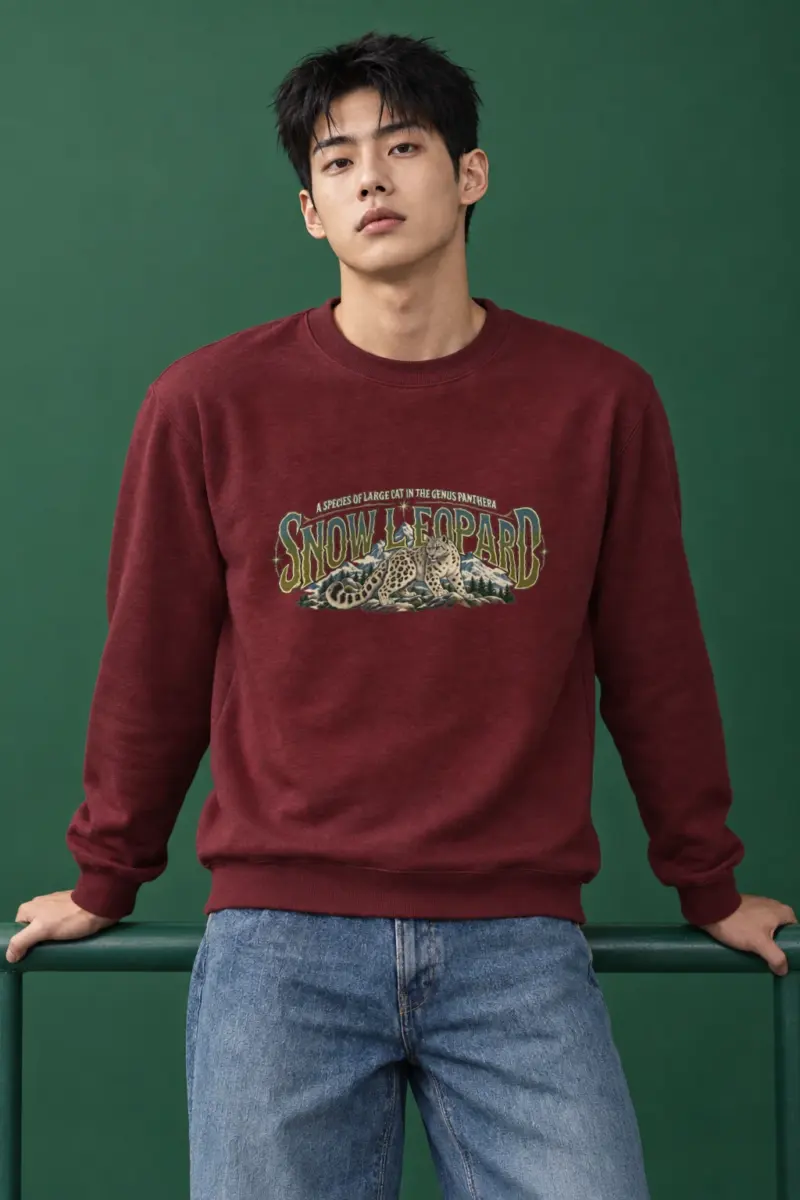 "Snow Leopard Study" Heavy Blend Unisex Crewneck Sweatshirt