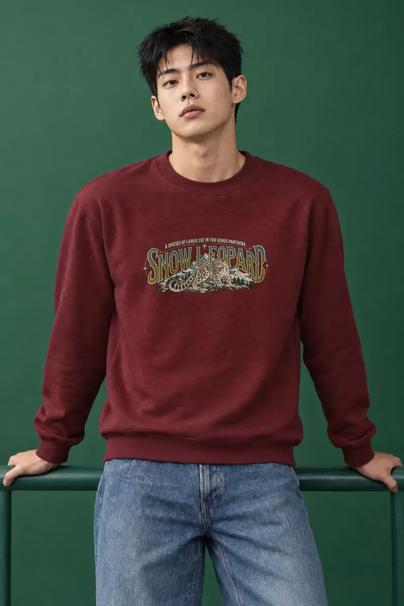 "Snow Leopard Study" Heavy Blend Unisex Crewneck Sweatshirt