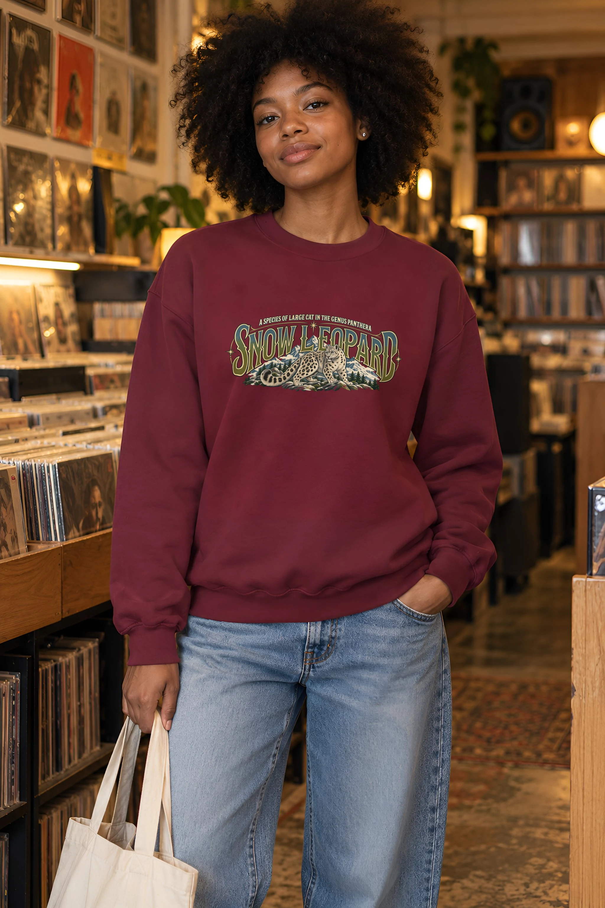"Snow Leopard Study" 1 Crewneck Sweatshirt