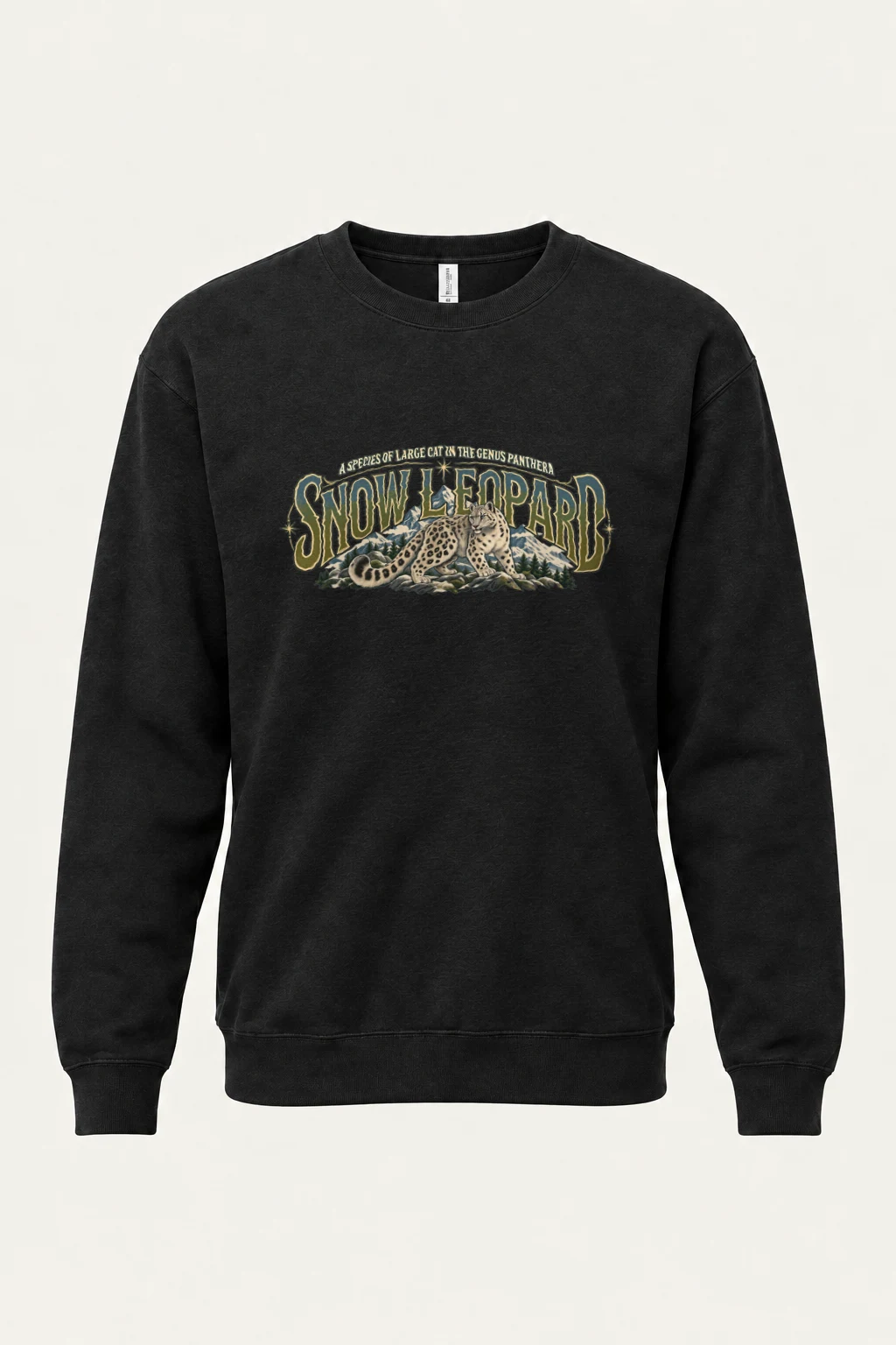 "Snow Leopard Study" Heavy Blend Unisex Crewneck Sweatshirt | Gildan 18000