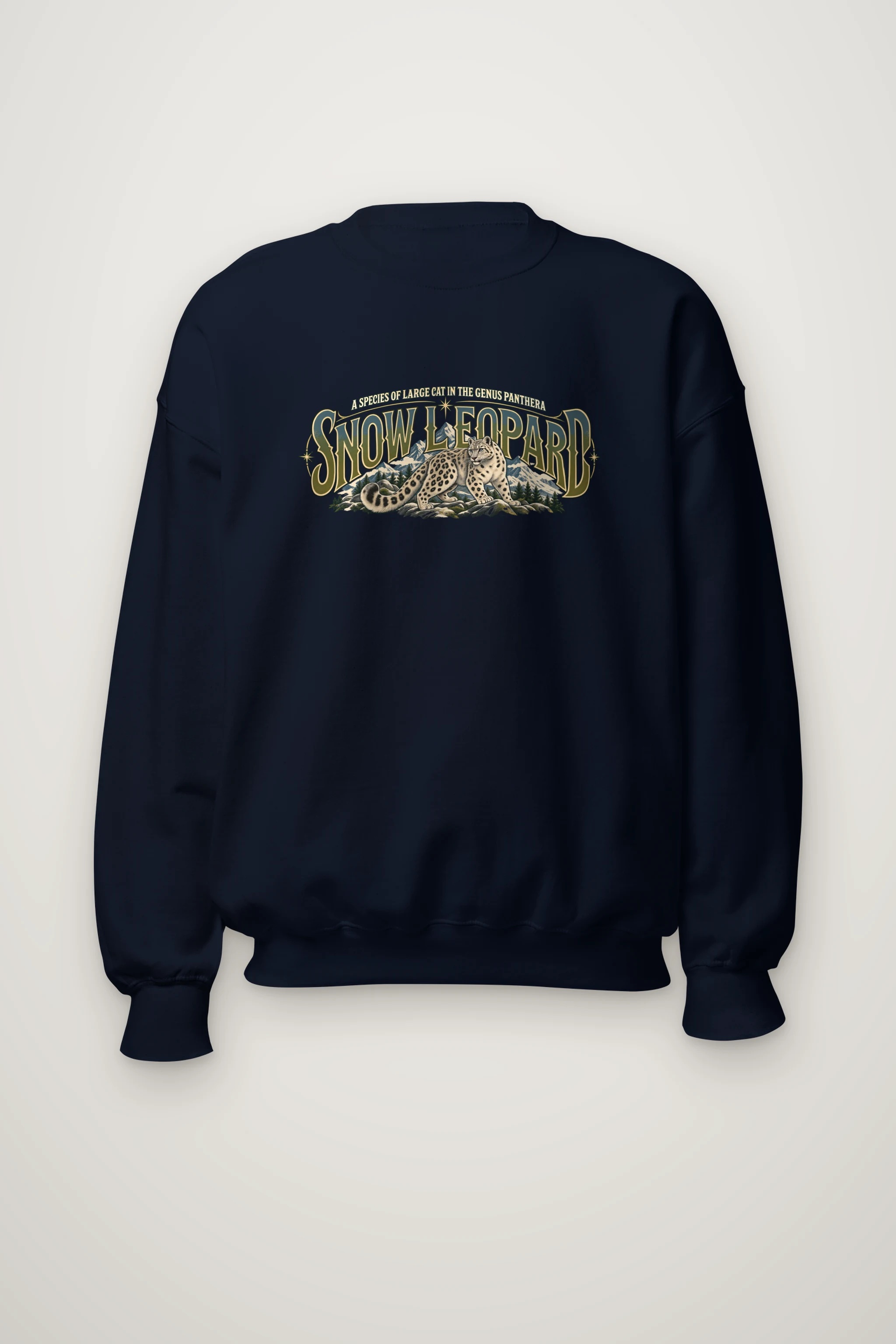 "Snow Leopard Study" Heavy Blend Unisex Crewneck Sweatshirt