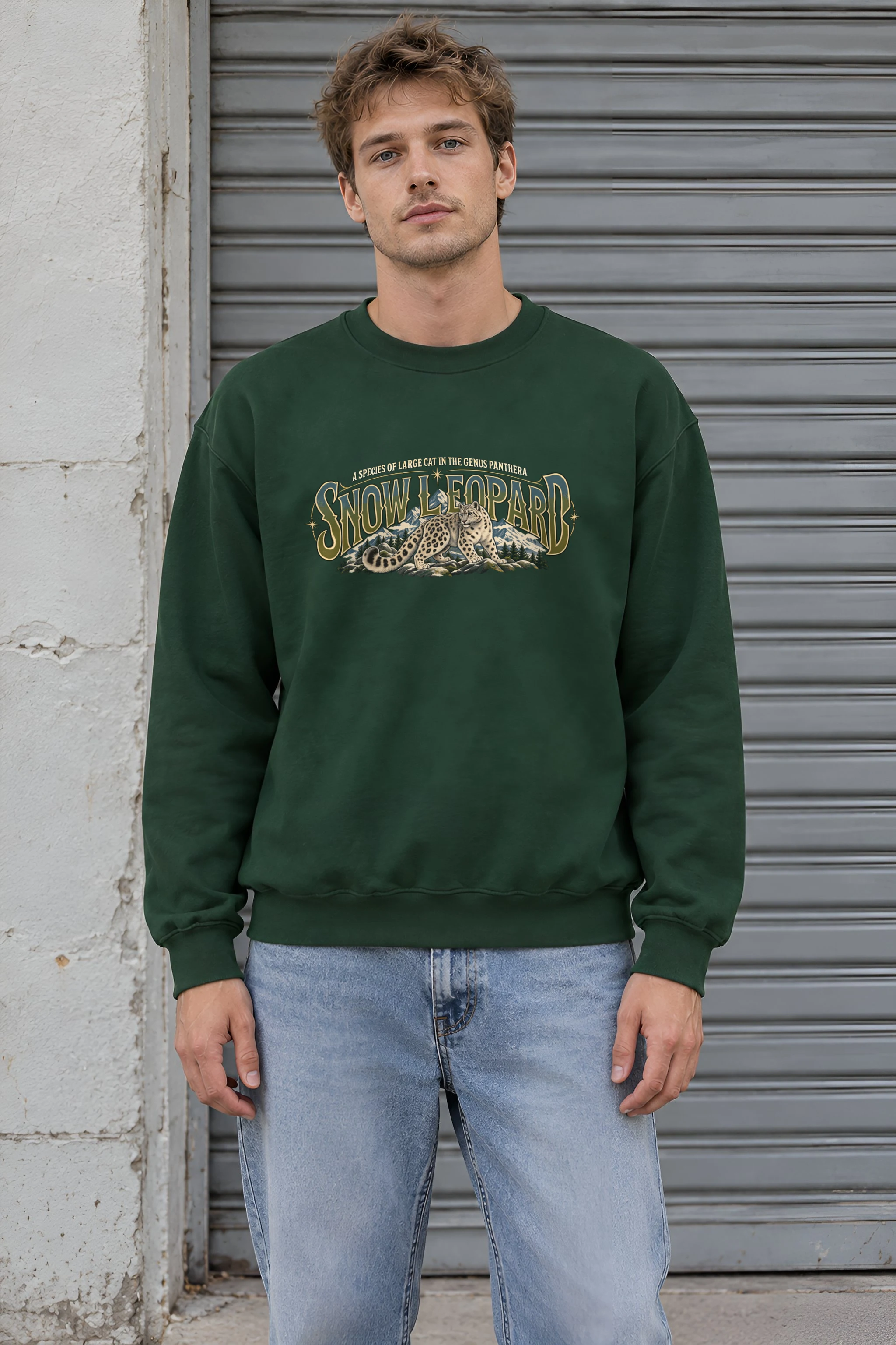 "Snow Leopard Study" 1 Crewneck Sweatshirt