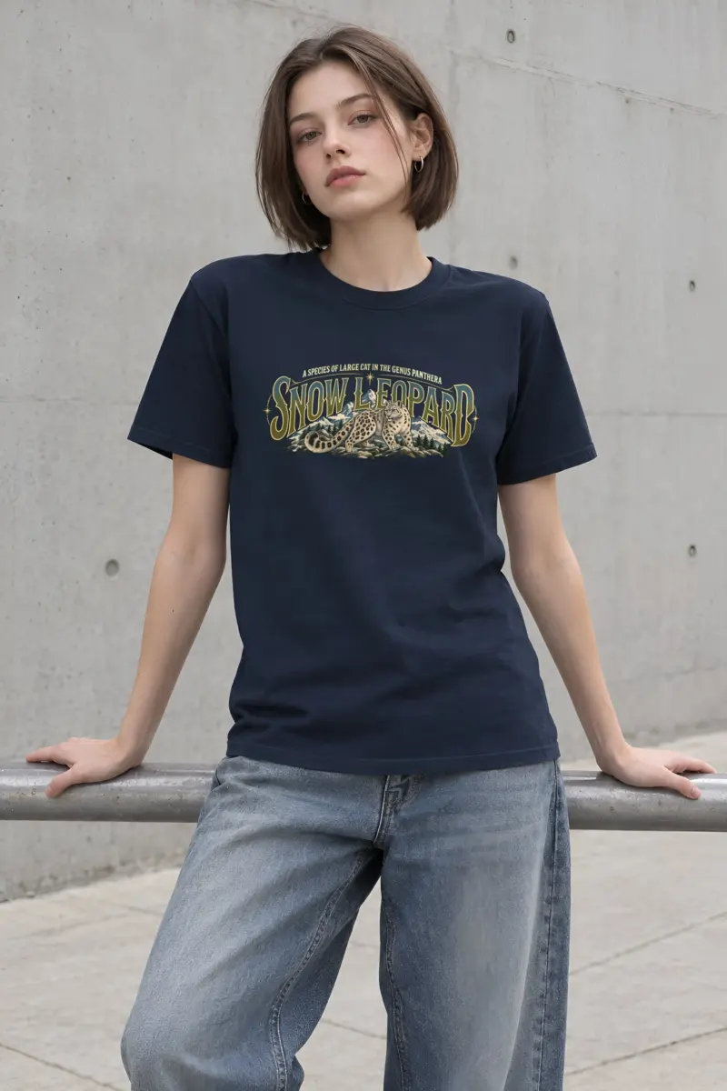 "Snow Leopard Study" Heavyweight Unisex Crewneck T-shirt