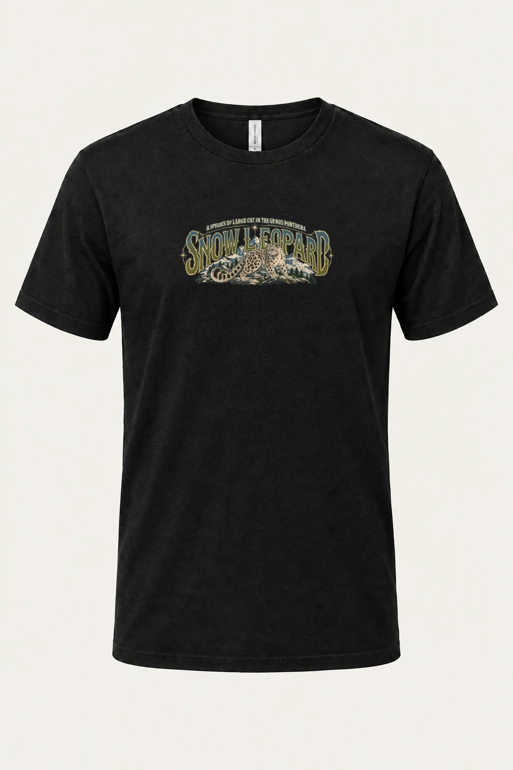 "Snow Leopard Study" Heavyweight Unisex Crewneck T-shirt | Gildan 5000