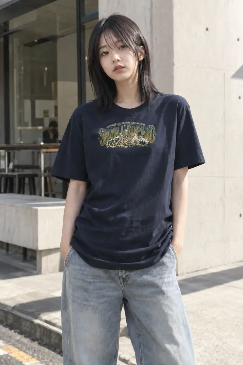 "Snow Leopard Study" Heavyweight Unisex Crewneck T-shirt | Gildan 5000