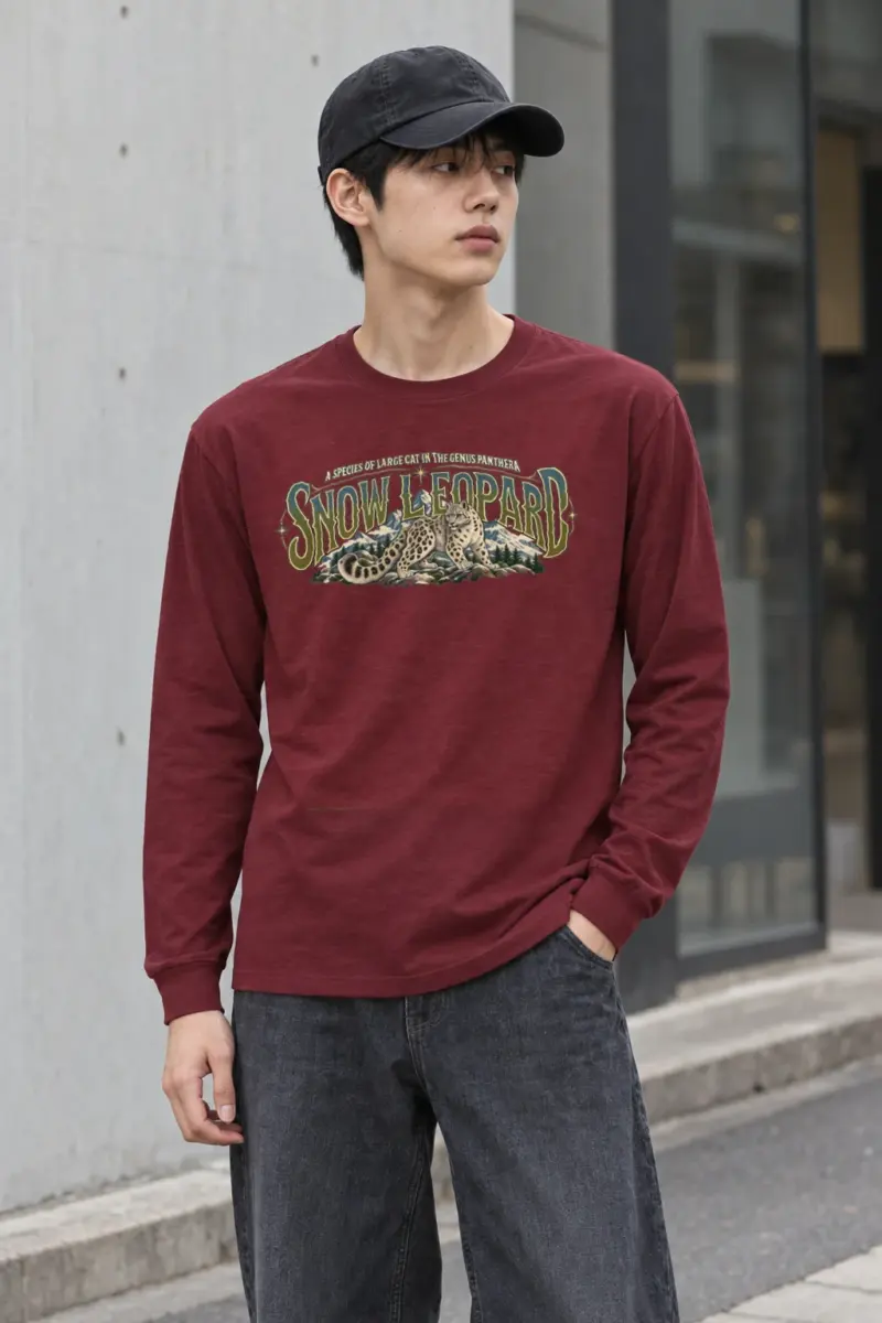 "Snow Leopard Study" Unisex Longsleeve T-shirt
