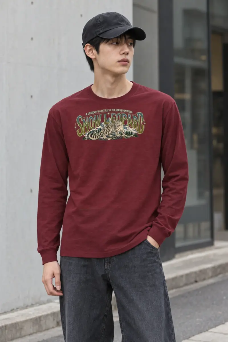 "Snow Leopard Study" Unisex Longsleeve T-shirt