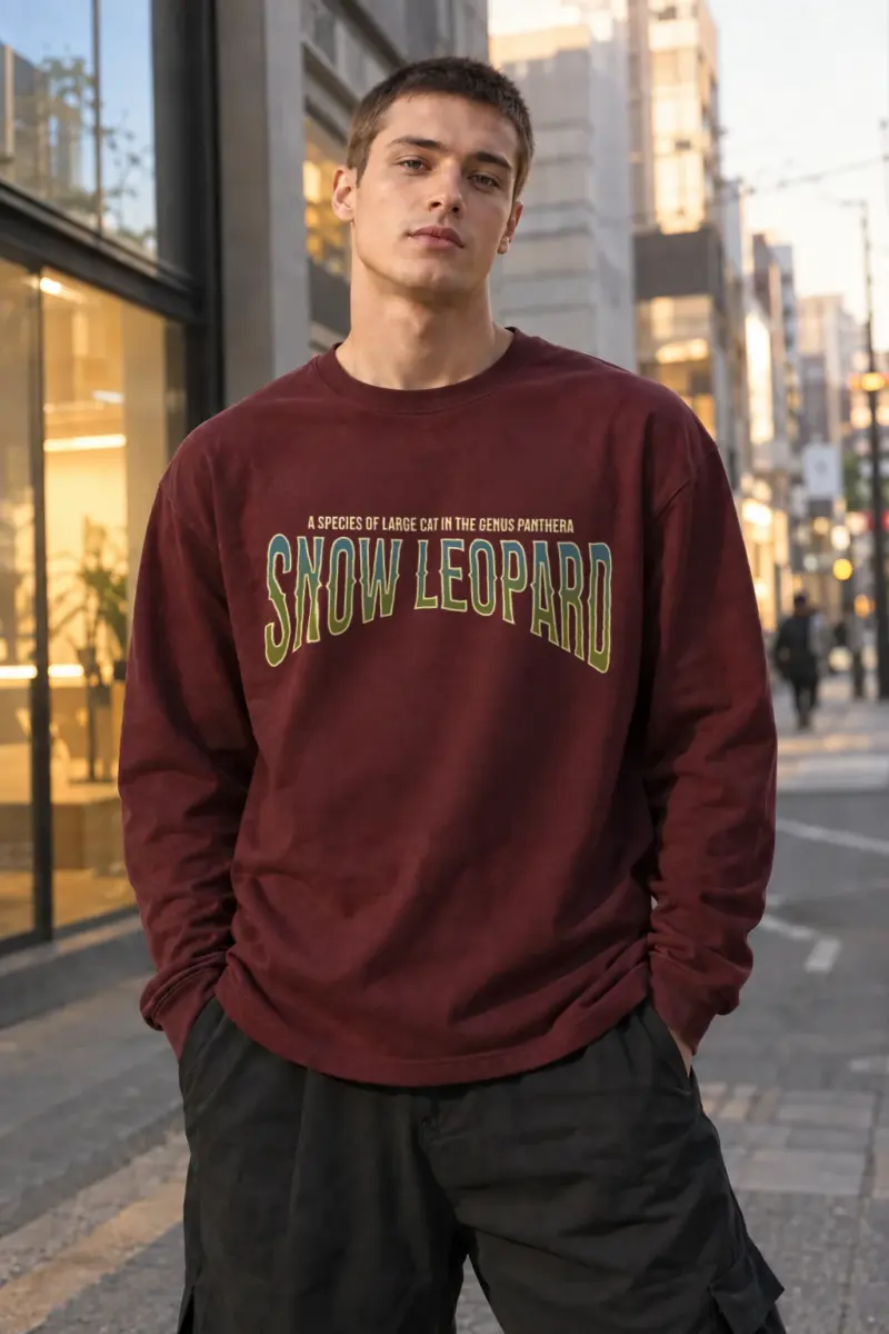 “Snow Leopard Study” Unisex Longsleeve T-shirt | Gildan 2400