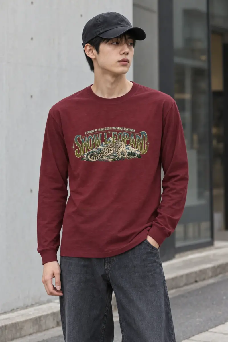 "Snow Leopard Study" Unisex Longsleeve T-shirt