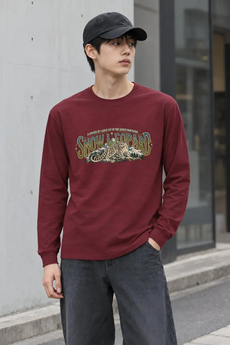 "Snow Leopard Study" Unisex Longsleeve T-shirt