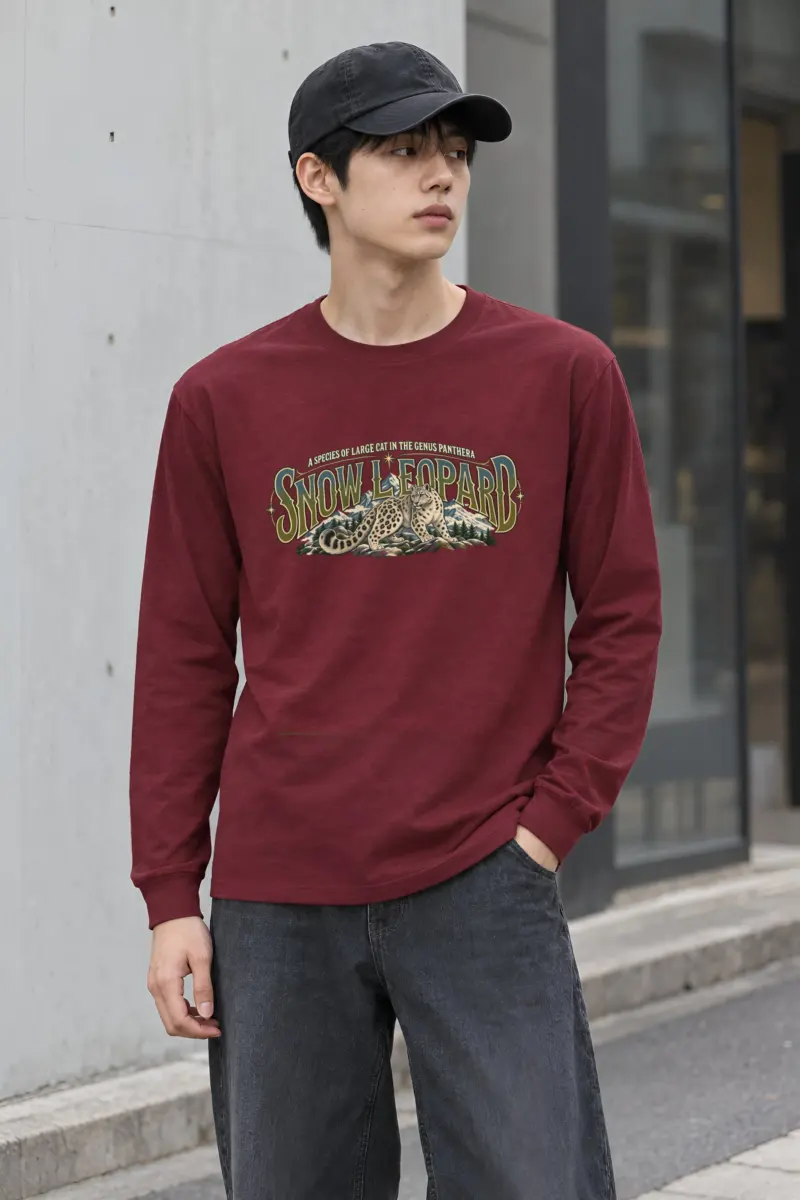 "Snow Leopard Study" Unisex Longsleeve T-shirt