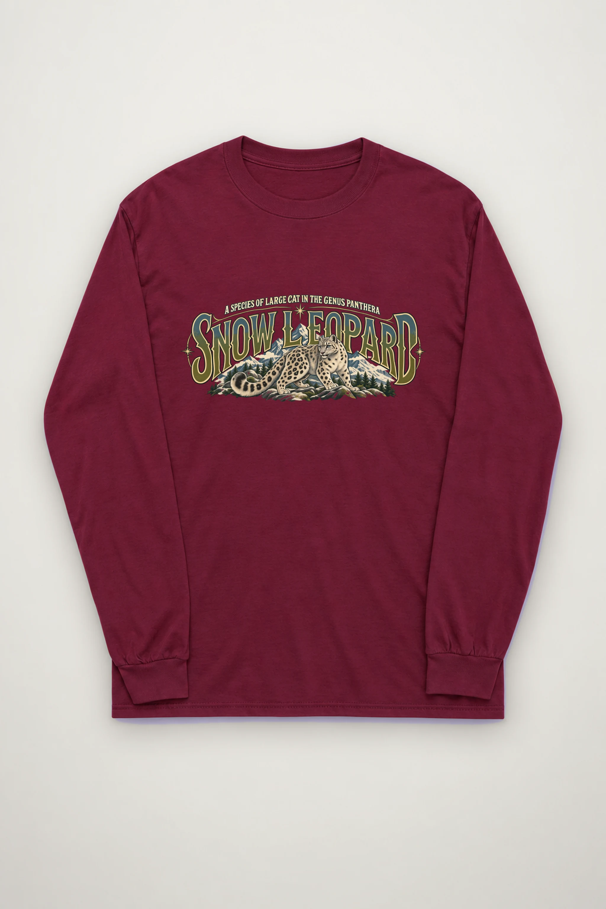"Snow Leopard Study" Unisex Longsleeve T-shirt