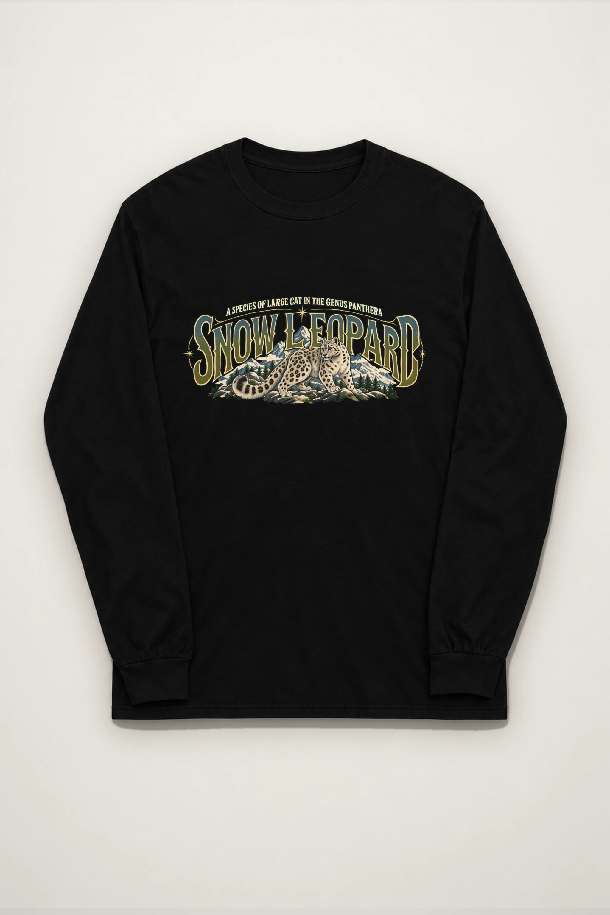 "Snow Leopard Study" Unisex Longsleeve T-shirt