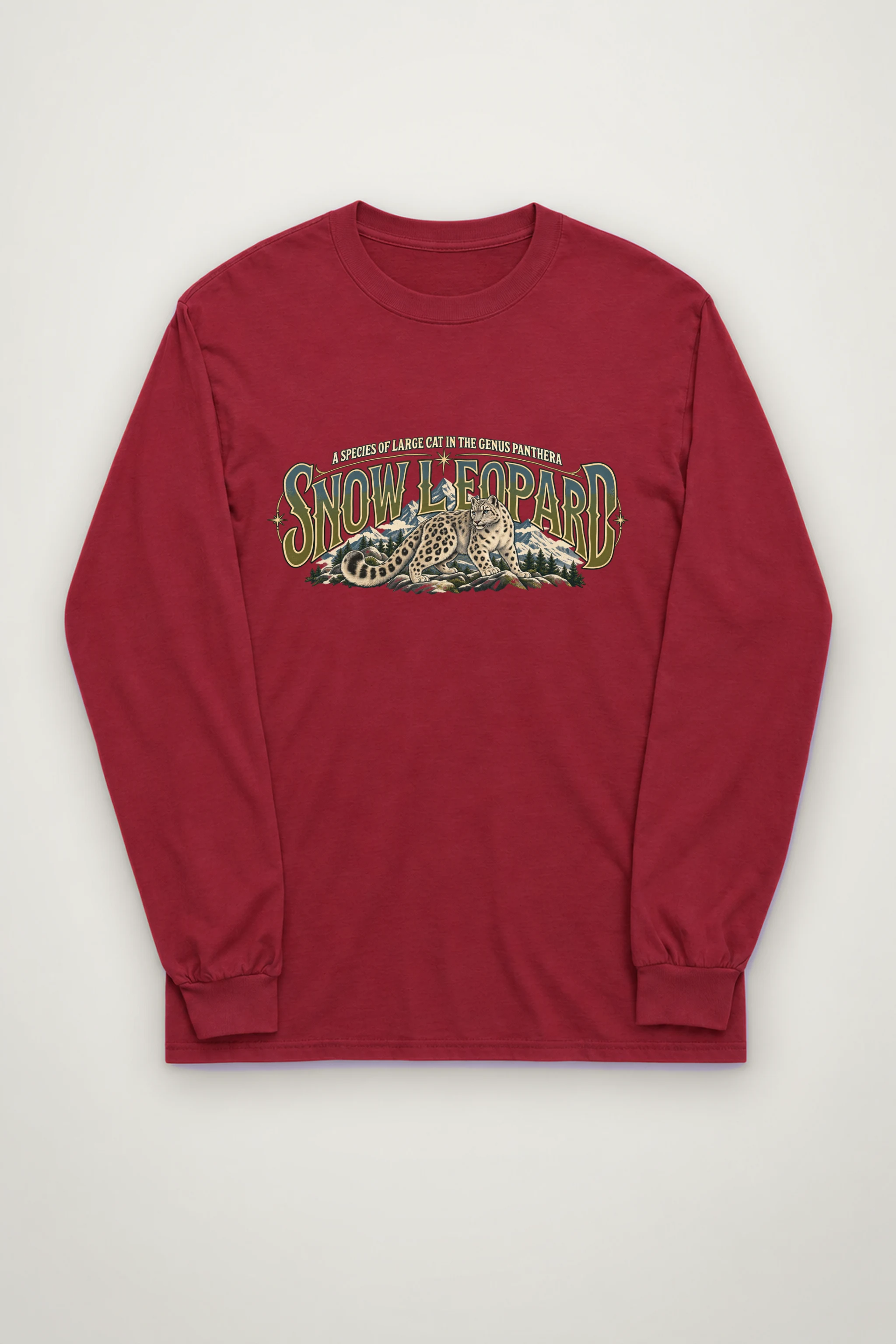 "Snow Leopard Study" Unisex Longsleeve T-shirt