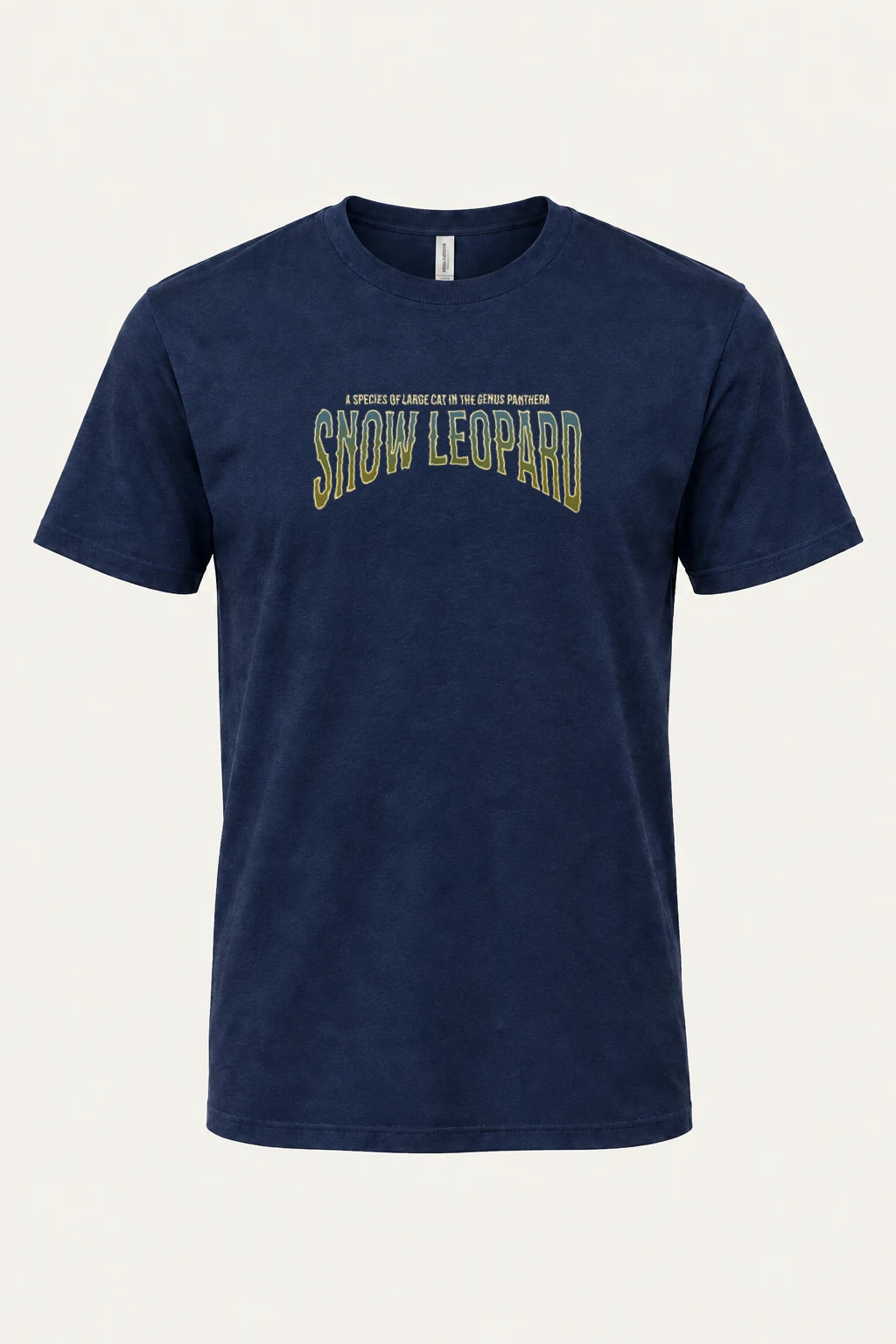 "Snow Leopard Typography" Heavyweight Unisex Crewneck T-shirt | Gildan 5000