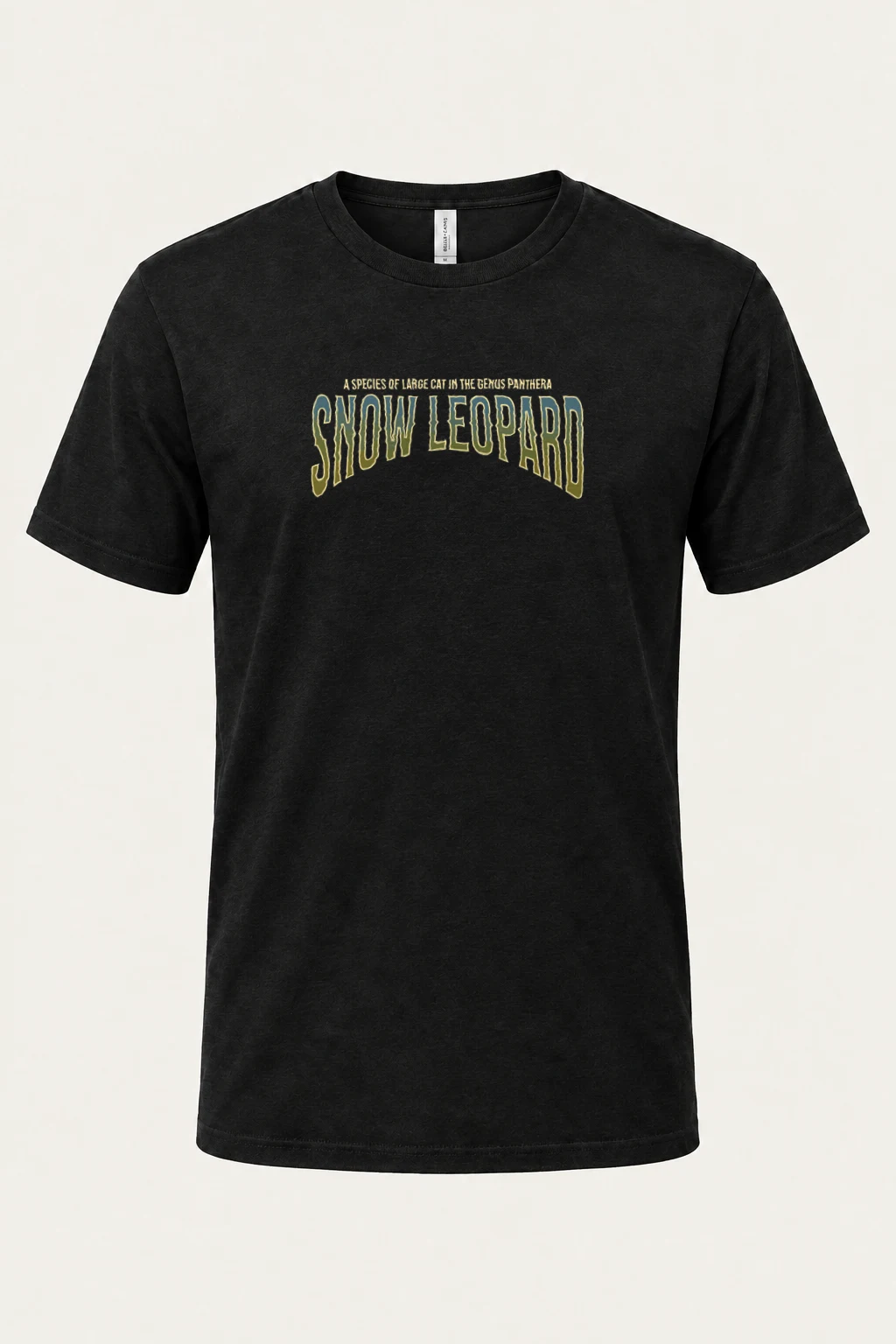 "Snow Leopard Typography" Heavyweight Unisex Crewneck T-shirt | Gildan 5000