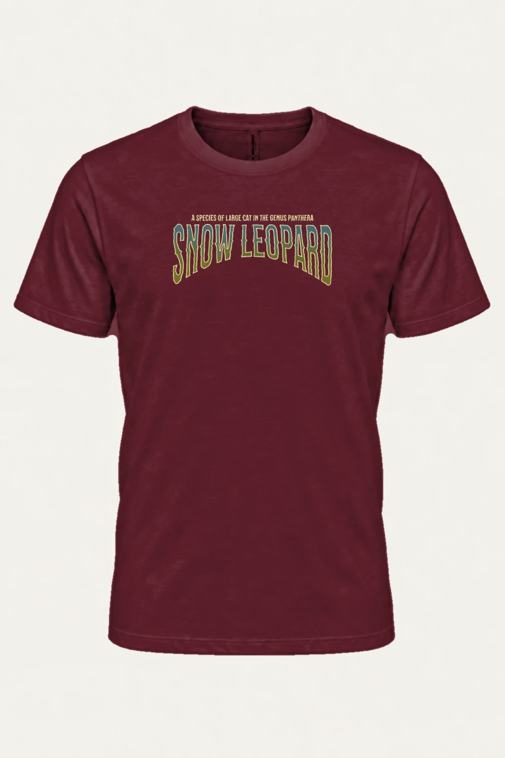 "Snow Leopard Typography" Heavyweight Unisex Crewneck T-shirt | Gildan 5000
