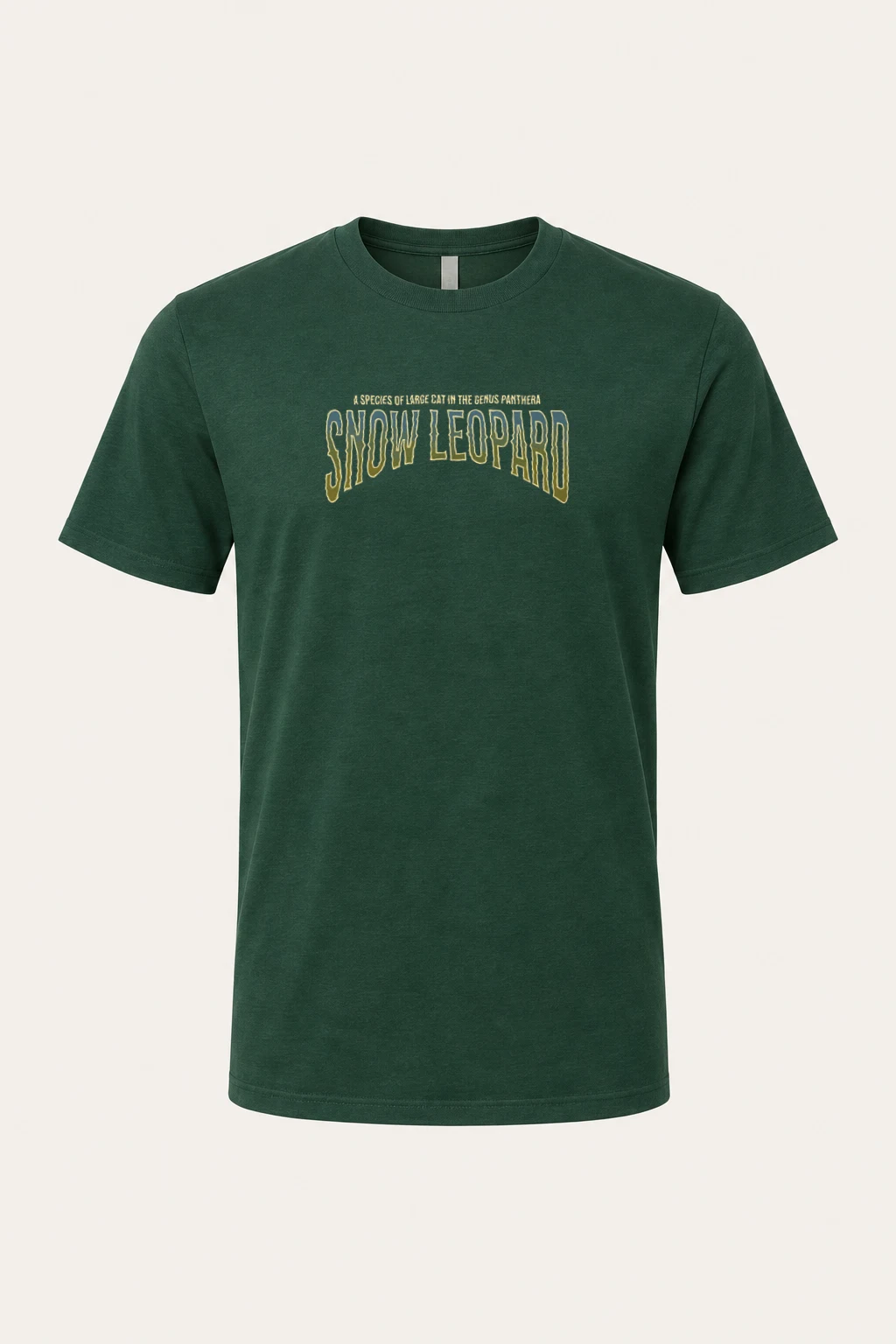 "Snow Leopard Typography" Heavyweight Unisex Crewneck T-shirt | Gildan 5000