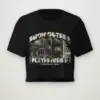 "Snow Outside Plates Inside Winter Weight Room" Women's Crop Tee