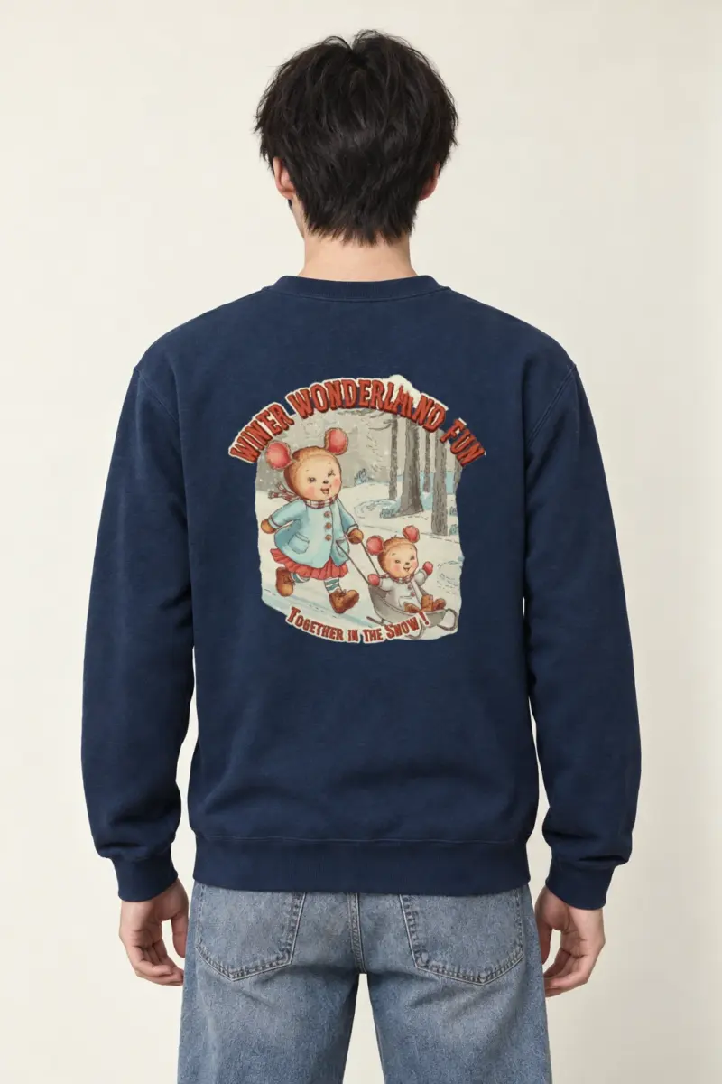 "Snowy Forest Mice" Heavy Blend Unisex Crewneck Sweatshirt