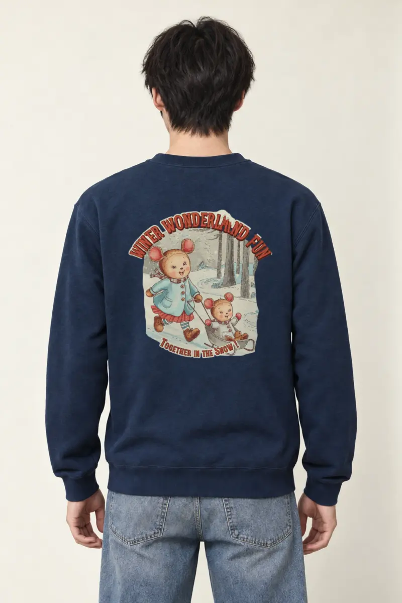 "Snowy Forest Mice" Heavy Blend Unisex Crewneck Sweatshirt