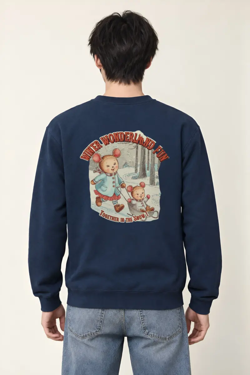"Snowy Forest Mice" Heavy Blend Unisex Crewneck Sweatshirt