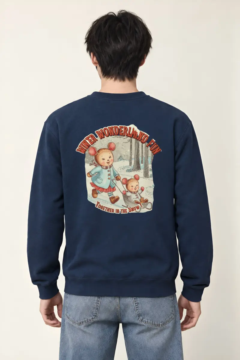 "Snowy Forest Mice" Heavy Blend Unisex Crewneck Sweatshirt