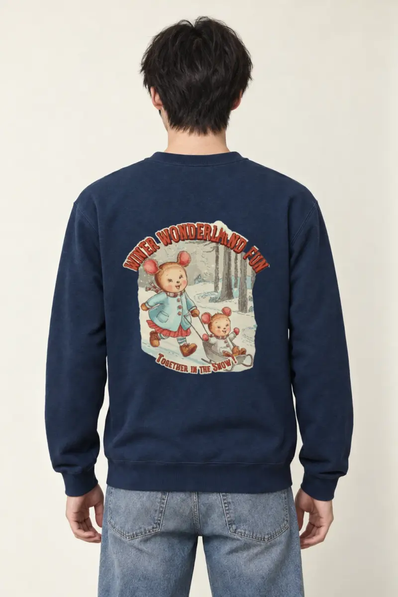 "Snowy Forest Mice" Heavy Blend Unisex Crewneck Sweatshirt