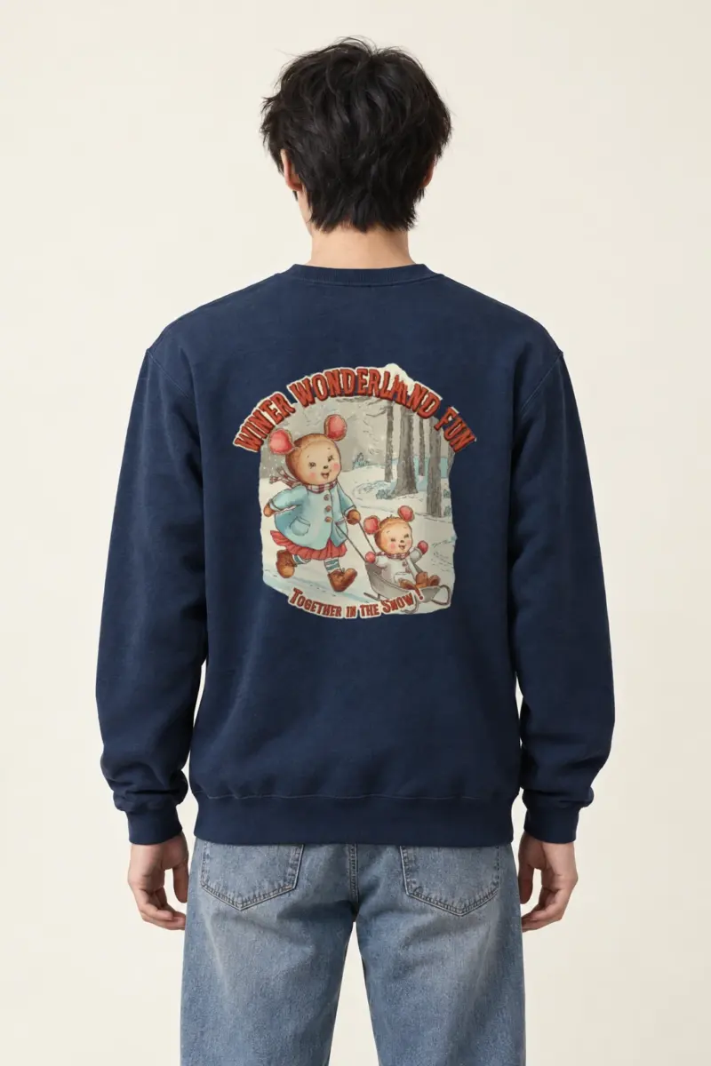 "Snowy Forest Mice" Heavy Blend Unisex Crewneck Sweatshirt | Gildan 18000