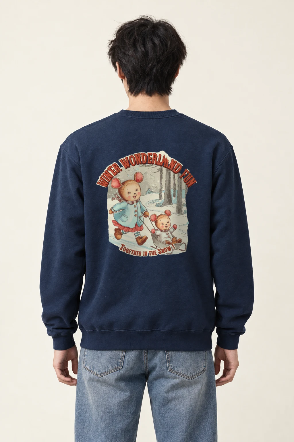 "Snowy Forest Mice" Heavy Blend Unisex Crewneck Sweatshirt | Gildan 18000
