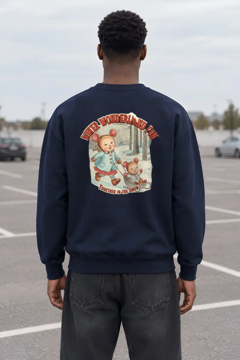 "Snowy Forest Mice" Heavy Blend Unisex Crewneck Sweatshirt