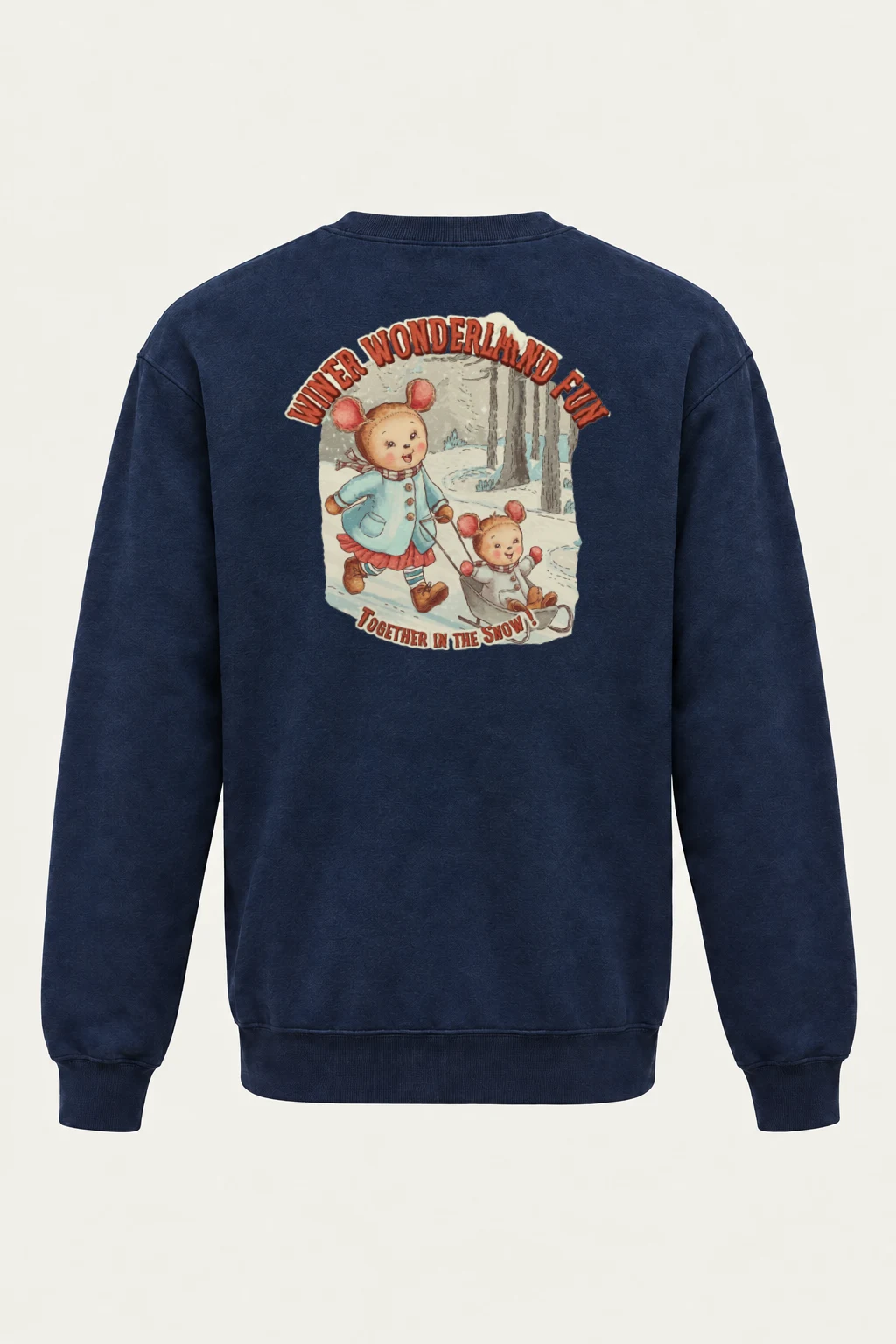 "Snowy Forest Mice" Heavy Blend Unisex Crewneck Sweatshirt | Gildan 18000