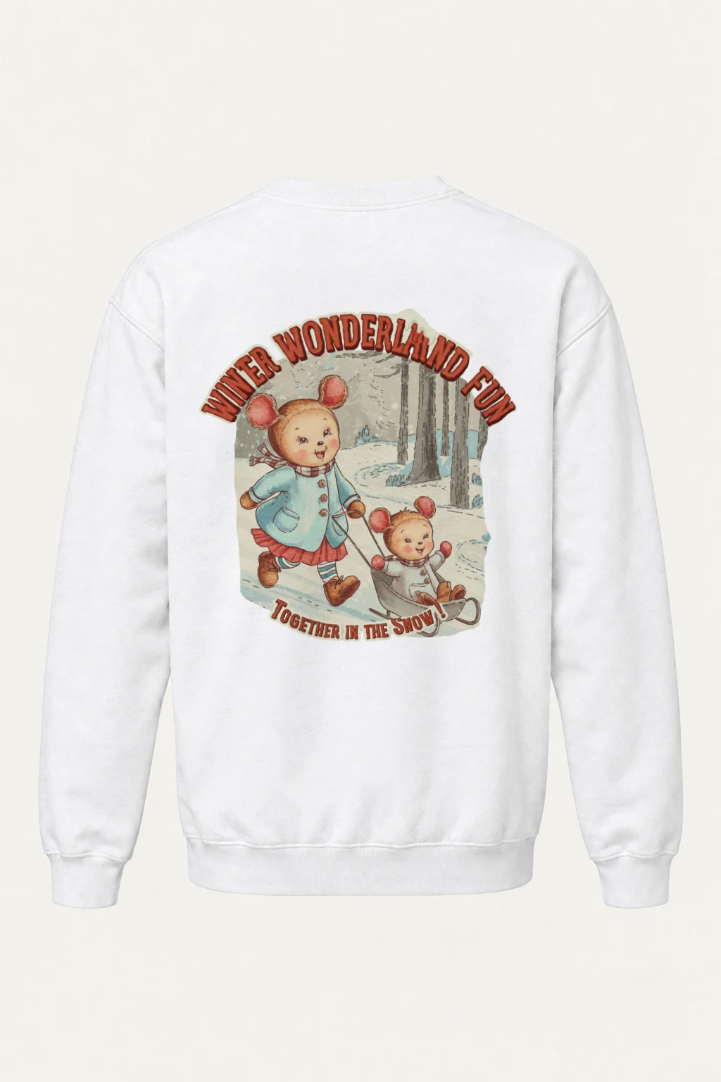 "Snowy Forest Mice" Heavy Blend Unisex Crewneck Sweatshirt | Gildan 18000