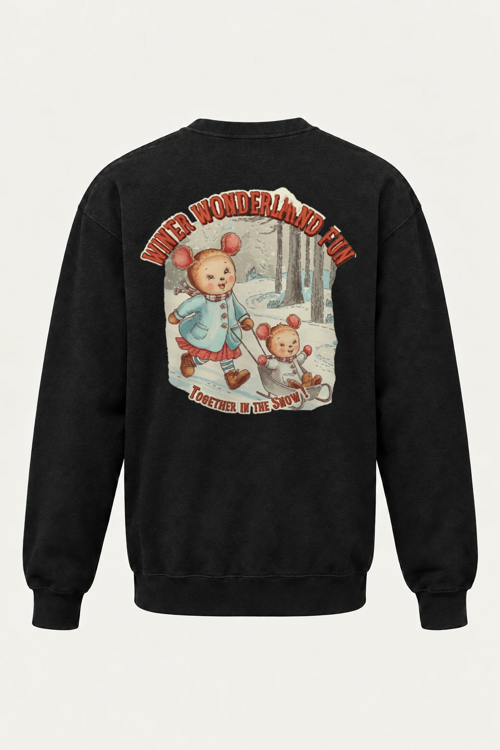 "Snowy Forest Mice" Heavy Blend Unisex Crewneck Sweatshirt | Gildan 18000