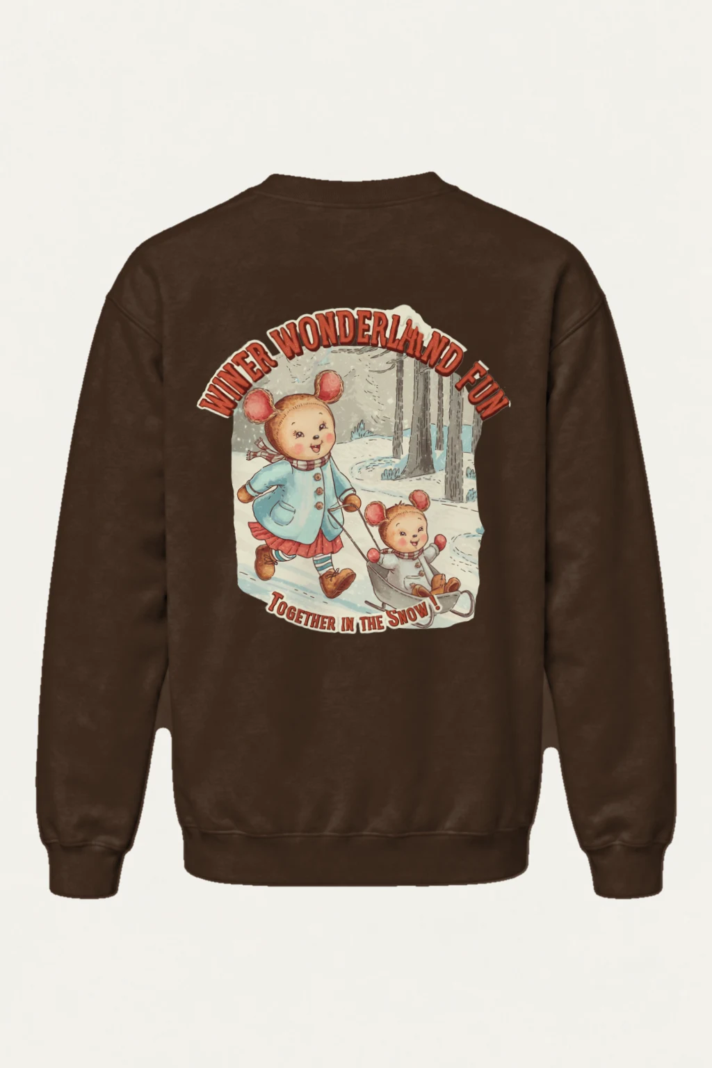 "Snowy Forest Mice" Heavy Blend Unisex Crewneck Sweatshirt | Gildan 18000