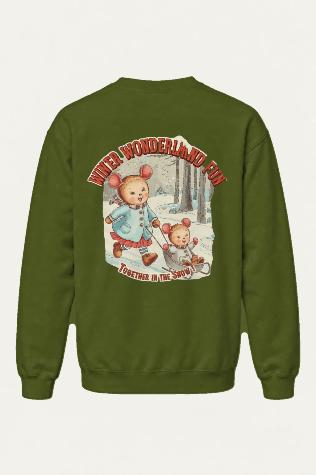 "Snowy Forest Mice" Heavy Blend Unisex Crewneck Sweatshirt | Gildan 18000