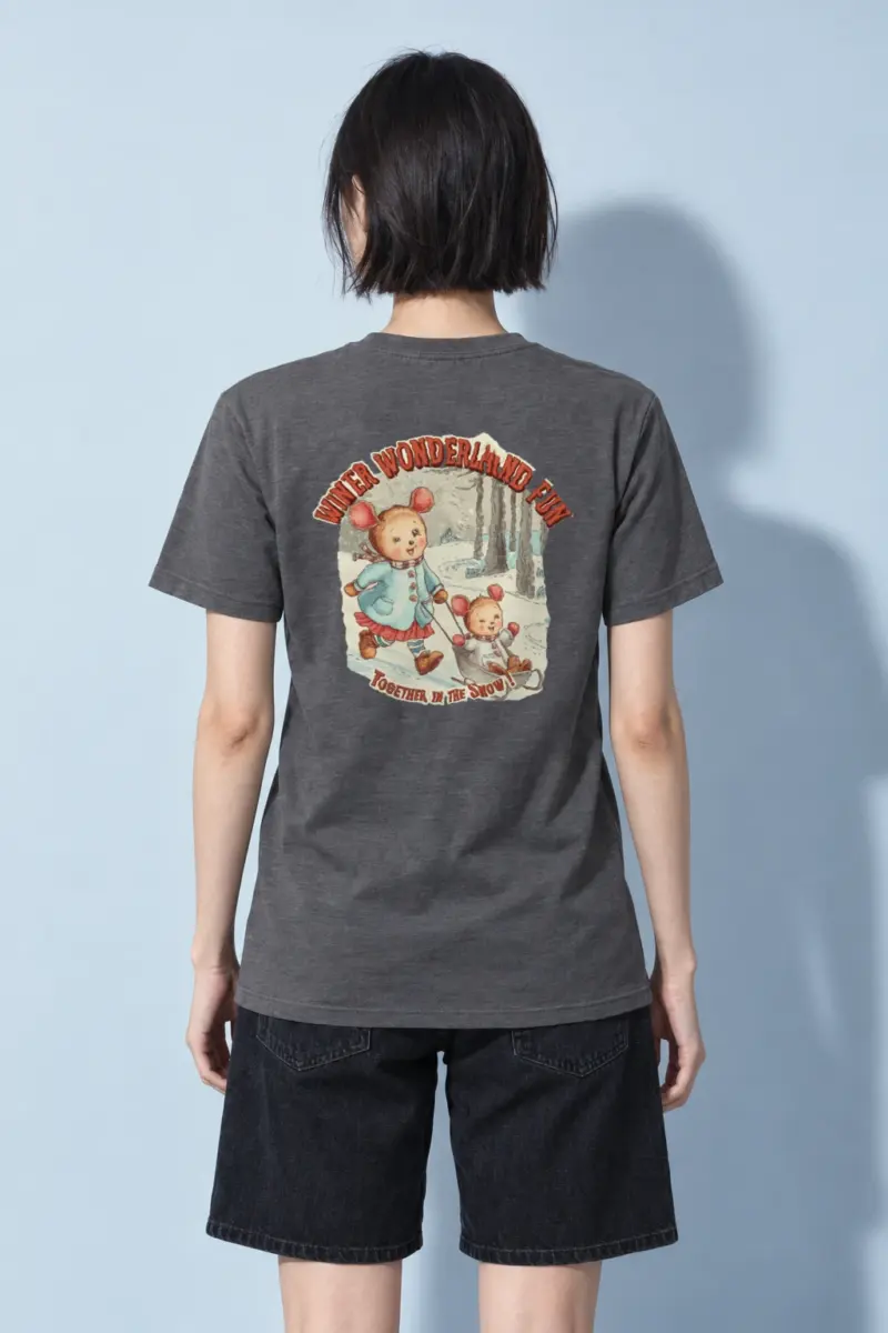 "Snowy Forest Mice" Heavyweight Unisex Crewneck T-shirt