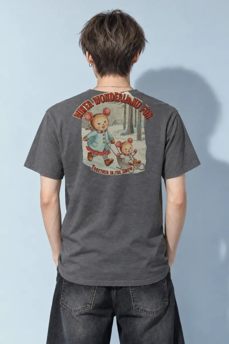 "Snowy Forest Mice" Heavyweight Unisex Crewneck T-shirt