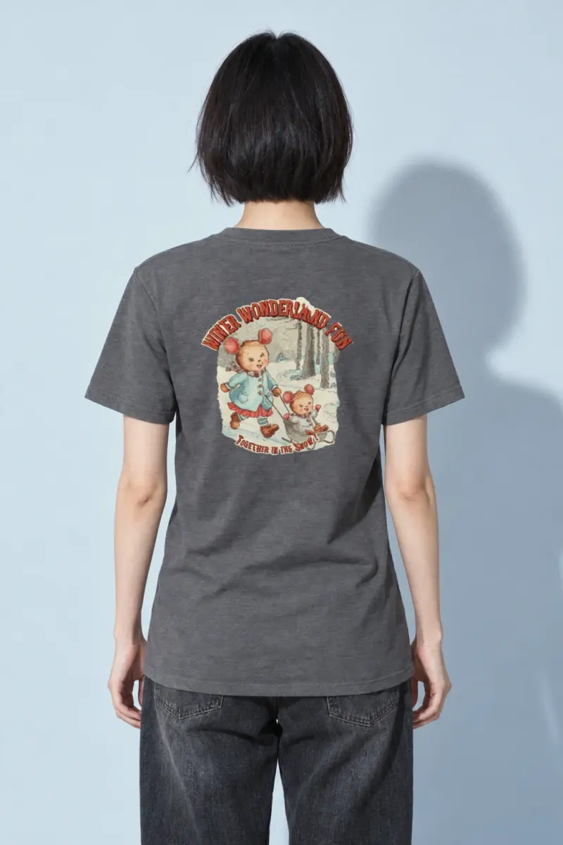 "Snowy Forest Mice" Heavyweight Unisex Crewneck T-shirt