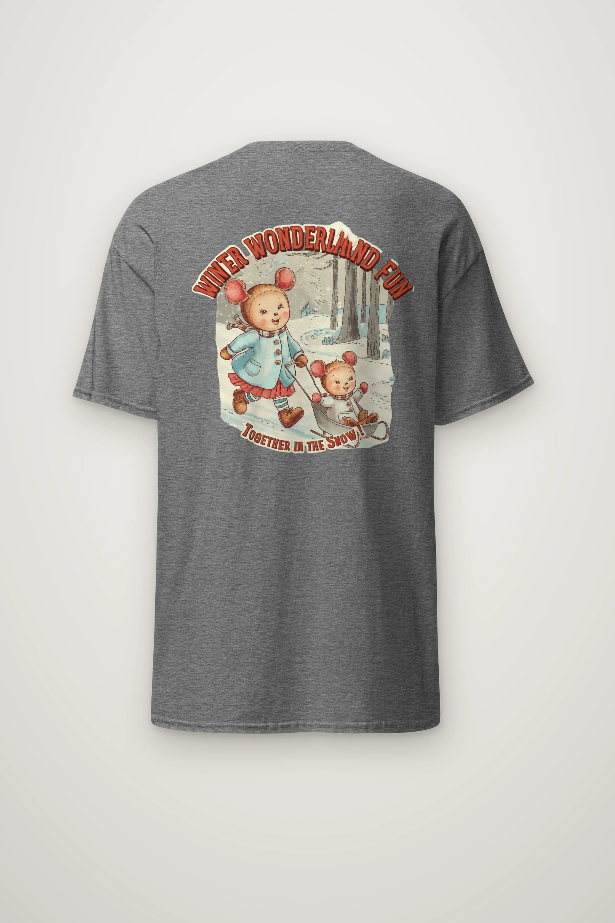 "Snowy Forest Mice" Heavyweight Unisex Crewneck T-shirt