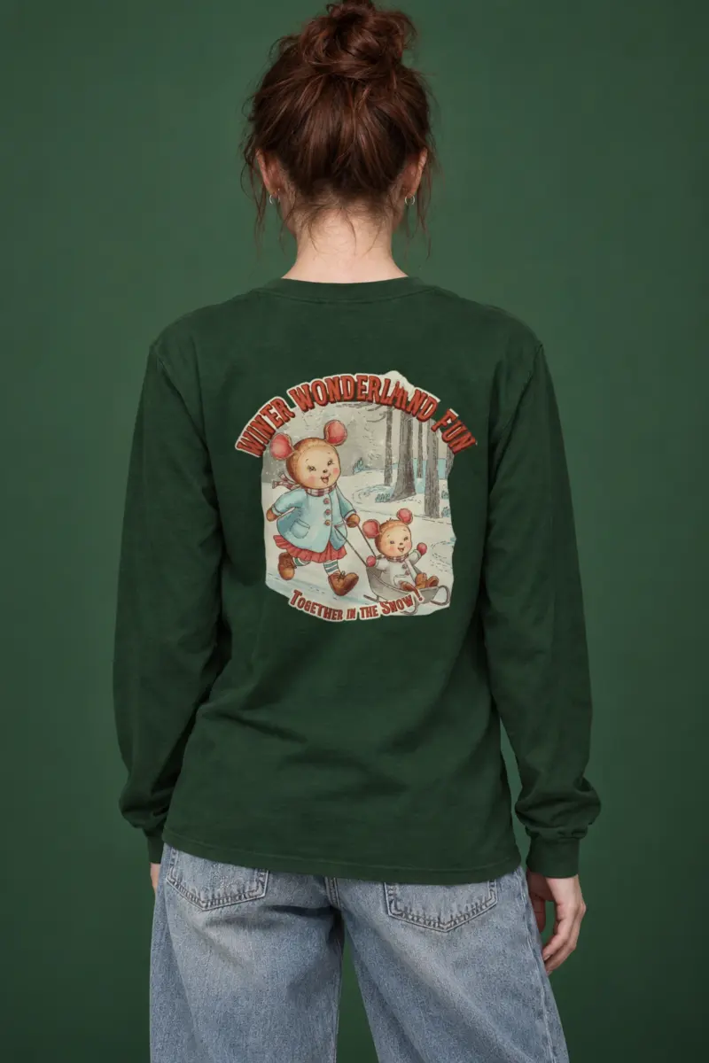 "Snowy Forest Mice" Unisex Longsleeve T-shirt