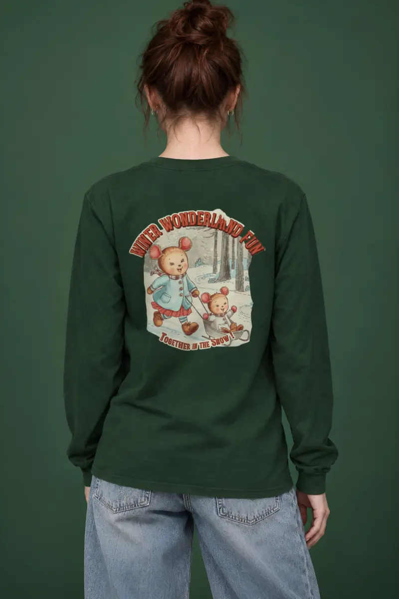 "Snowy Forest Mice" Unisex Longsleeve T-shirt