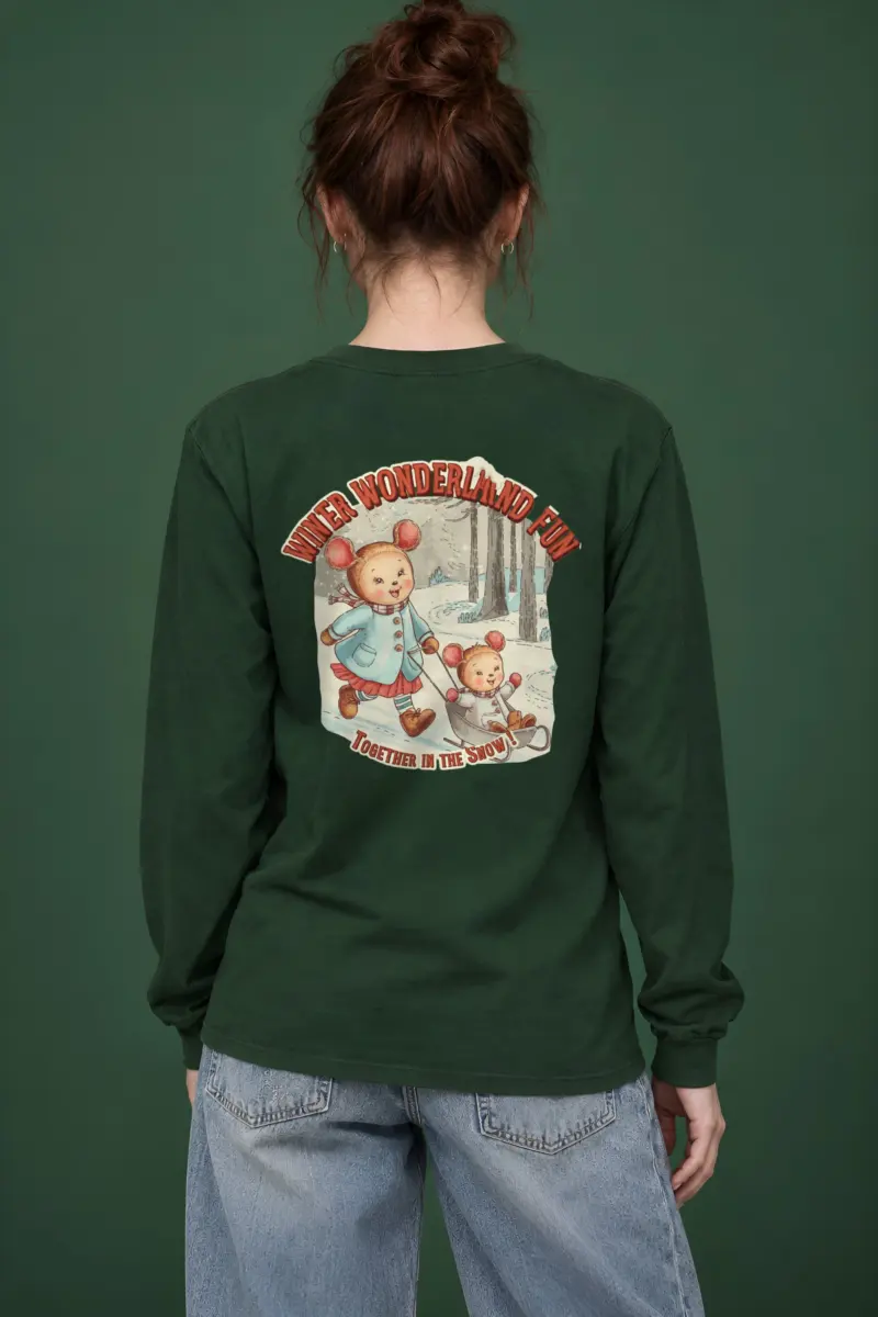 "Snowy Forest Mice" Unisex Longsleeve T-shirt