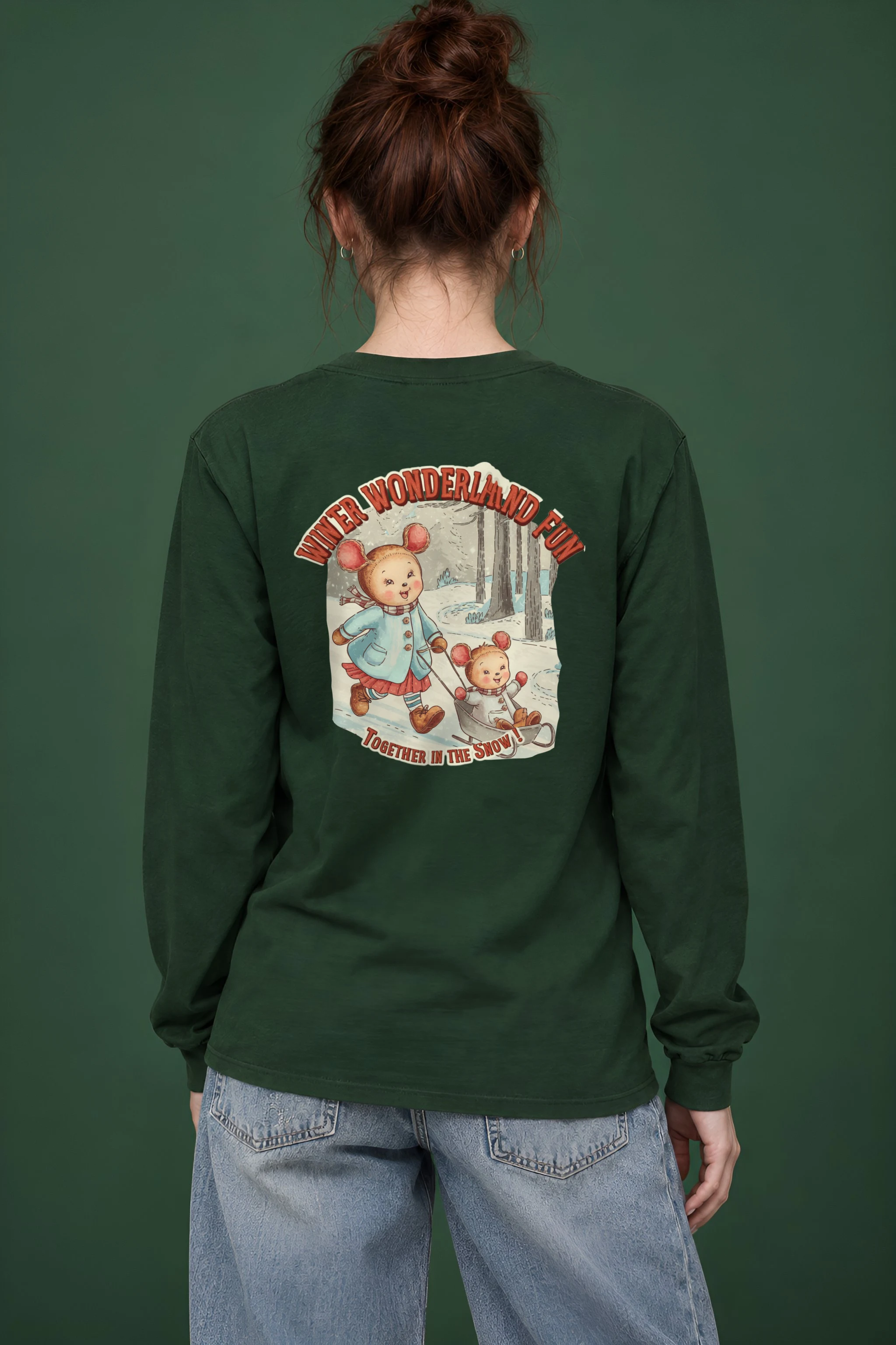 "Snowy Forest Mice" Unisex Longsleeve T-shirt