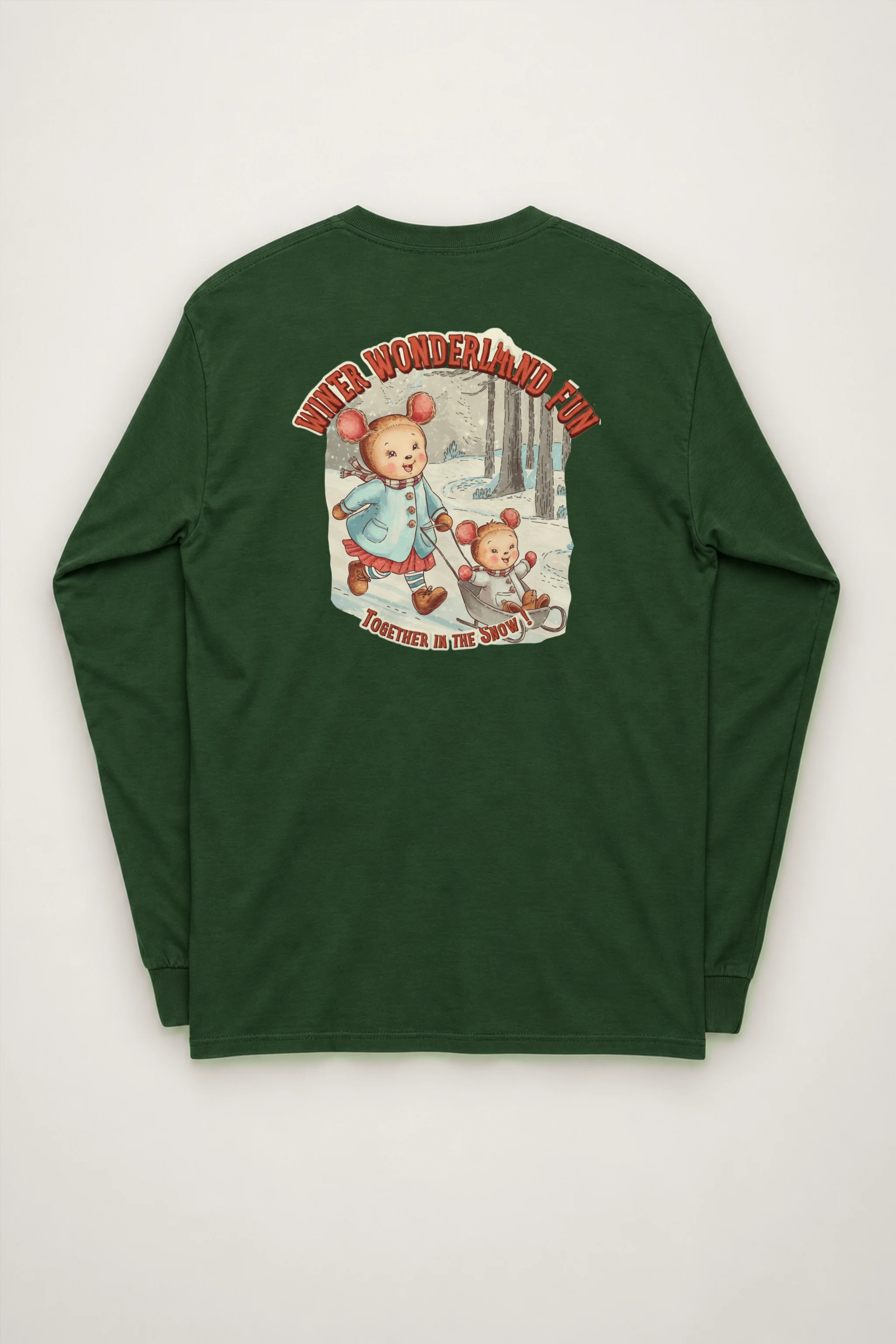 "Snowy Forest Mice" Unisex Longsleeve T-shirt