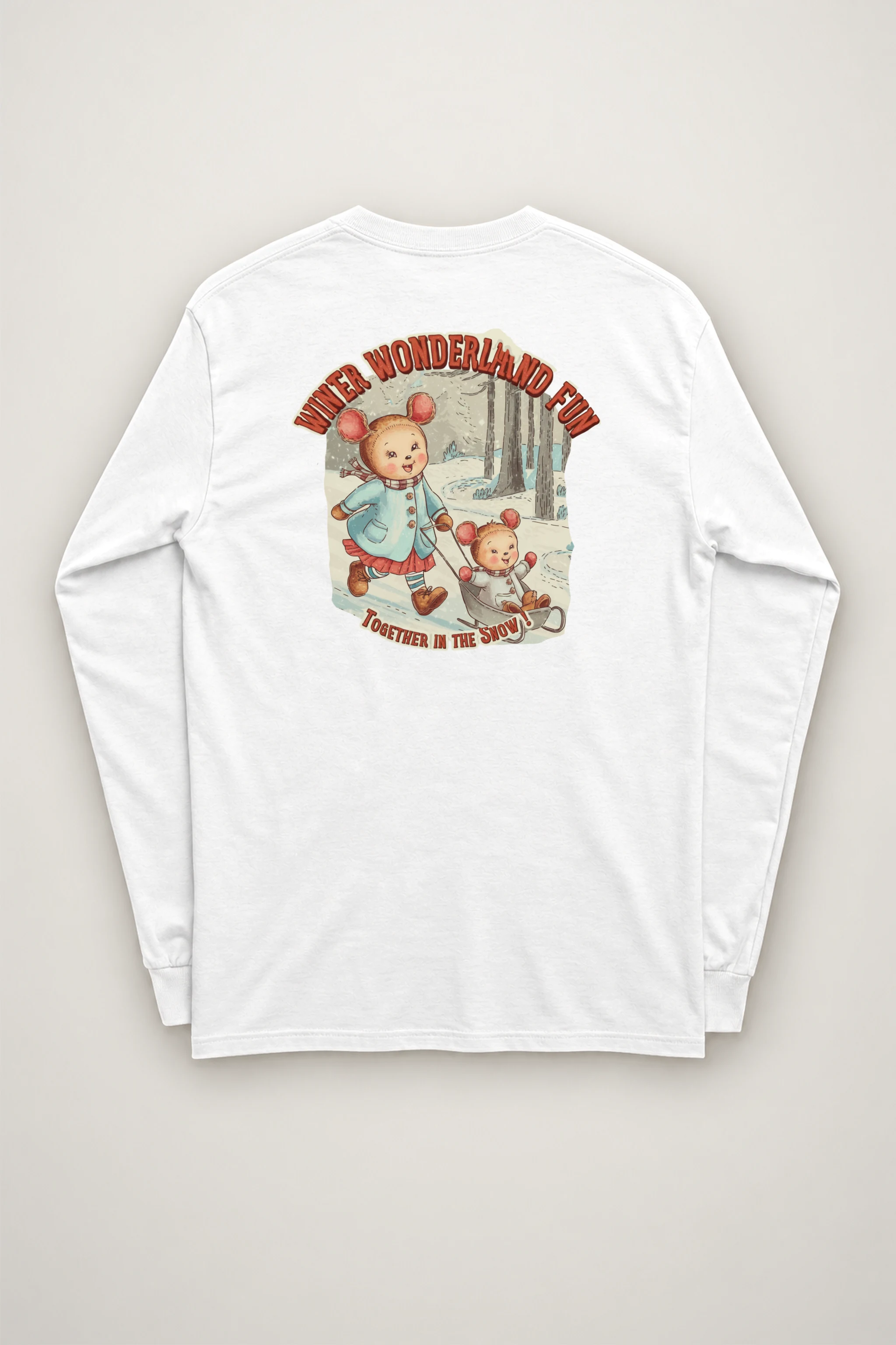 "Snowy Forest Mice" Unisex Longsleeve T-shirt