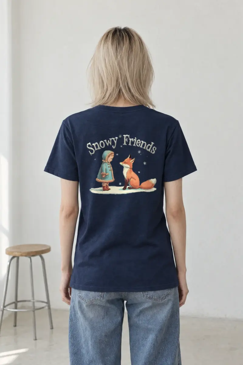 "Snowy Friends" Heavyweight Unisex Crewneck T-shirt
