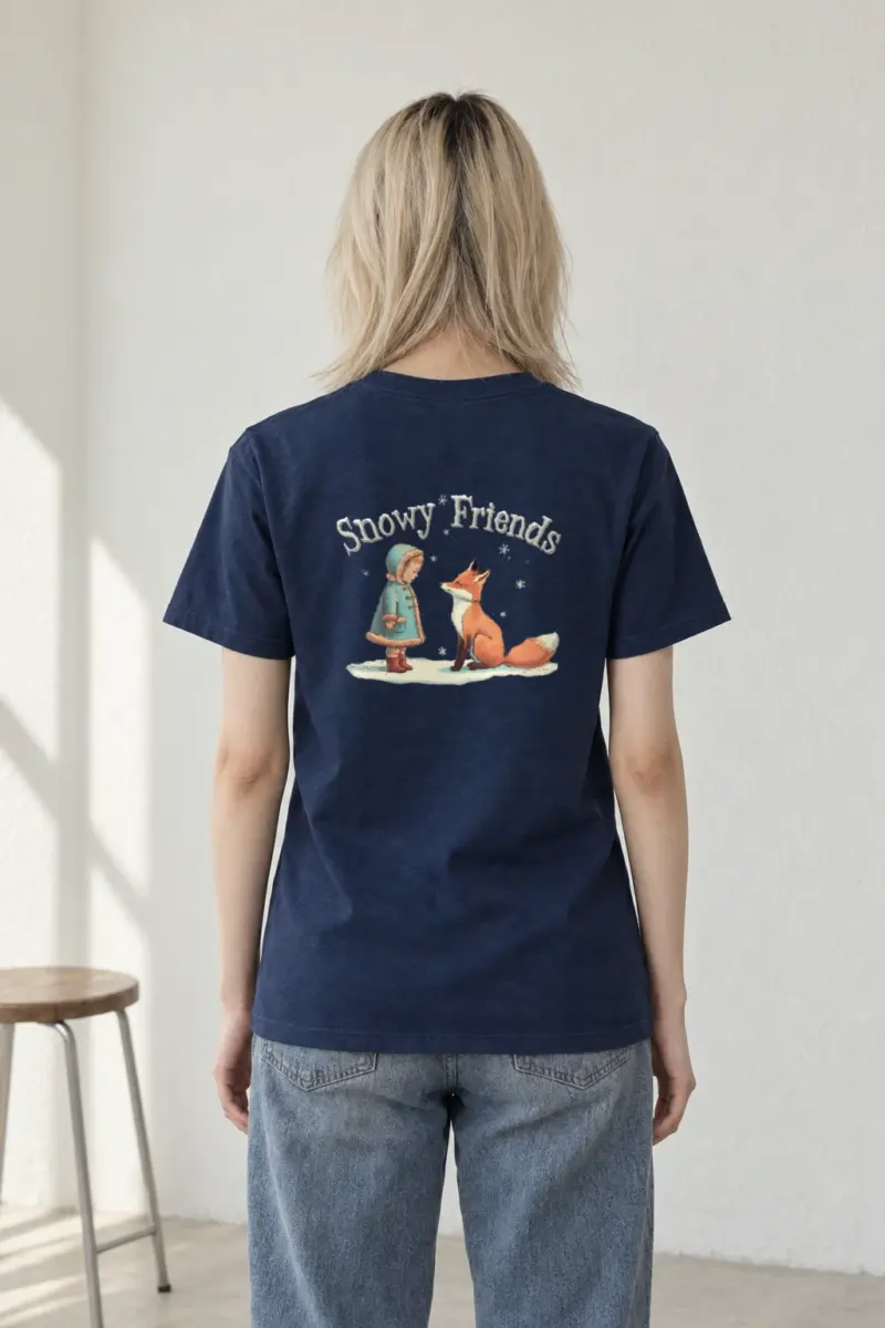 "Snowy Friends" Heavyweight Unisex Crewneck T-shirt