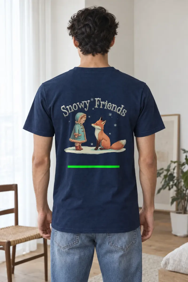 "Snowy Friends" Heavyweight Unisex Crewneck T-shirt | Gildan 5000